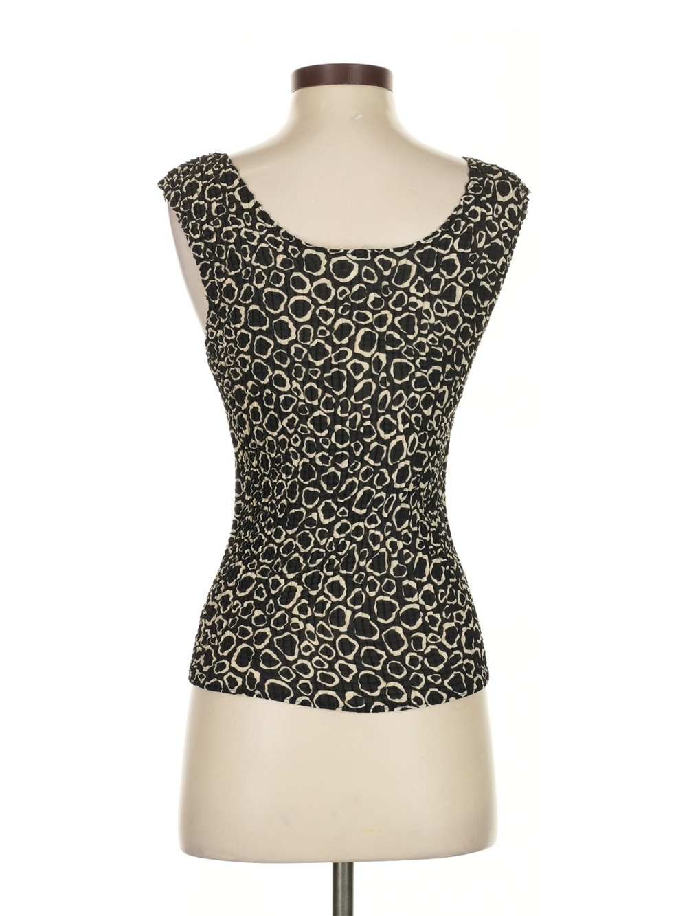NICOLA Black & Cream Leopard-Print Sleeveless Bandeau Top